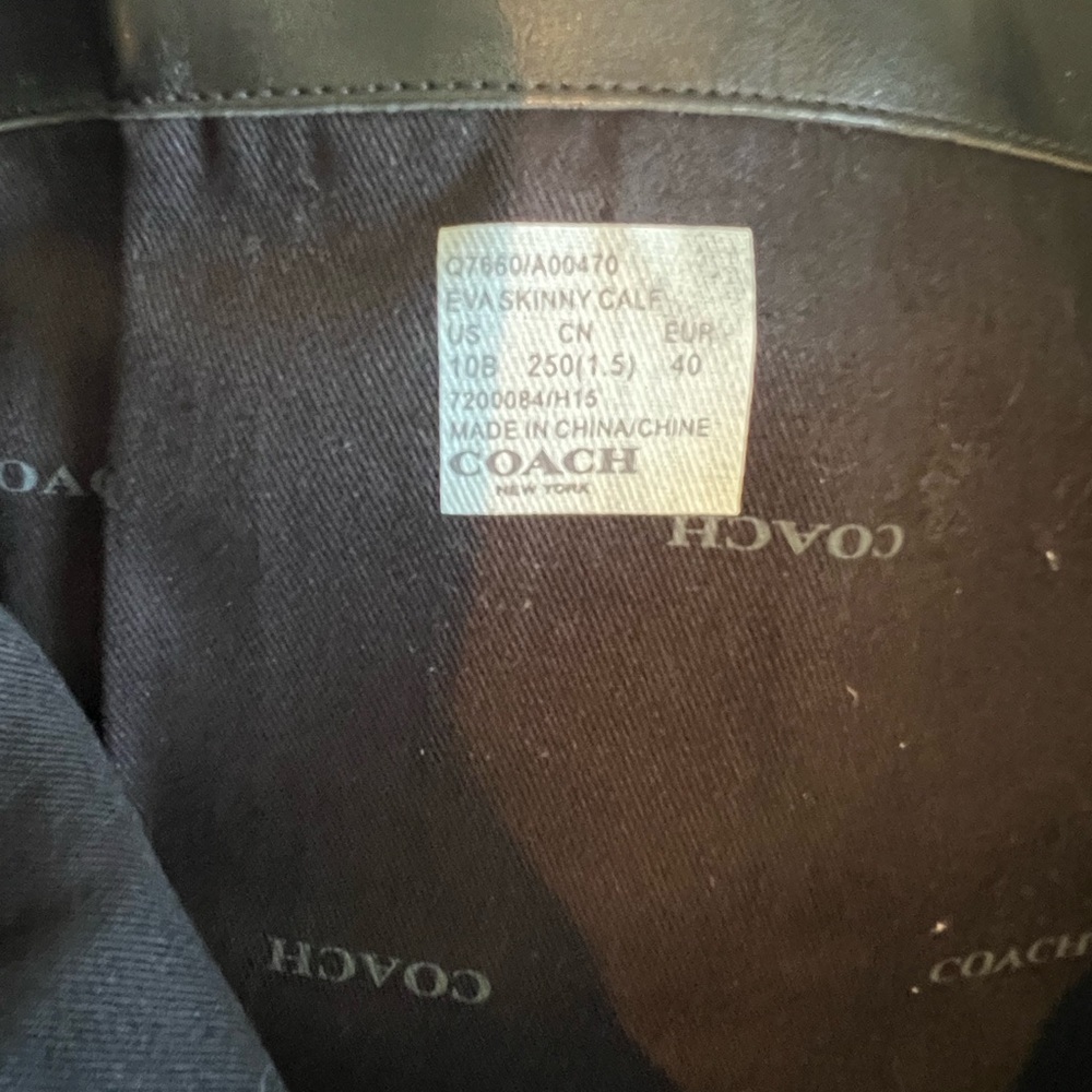 Coach Woman’s Eva Skinny Calf Leather Boot - Equestrian Size 10 - Picture 10 of 13